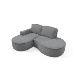 MOLLY Left-Handed Corner Sofa without Sleep Function, Freestanding in CURIO 97 Grey Fabric MOLLY Left-Handed Corner Sofa without Sleep Function, Freestanding in CURIO 97 Grey Fabric