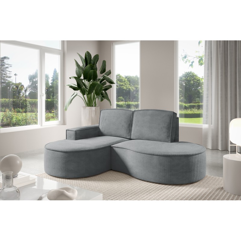 MOLLY Left-Handed Corner Sofa without Sleep Function, Freestanding in CURIO 97 Grey Fabric MOLLY Left-Handed Corner Sofa without Sleep Function, Freestanding in CURIO 97 Grey Fabric