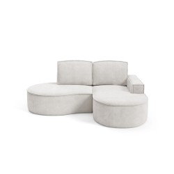 MOLLY Right-Hand Corner Sofa without Sleep Function, Free-Standing in CURIO 02 White Fabric