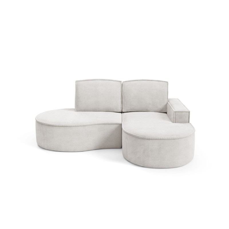 MOLLY Right-Hand Corner Sofa without Sleep Function, Free-Standing in CURIO 02 White Fabric
