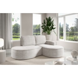 MOLLY Right-Hand Corner Sofa without Sleep Function, Free-Standing in CURIO 02 White Fabric MOLLY Right-Hand Corner Sofa without Sleep Function, Free-Standing in CURIO 02 White Fabric