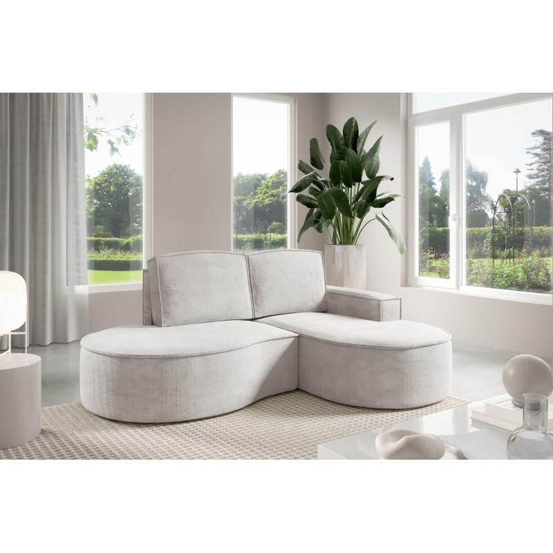 MOLLY Right-Hand Corner Sofa without Sleep Function, Free-Standing in CURIO 02 White Fabric MOLLY Right-Hand Corner Sofa without Sleep Function, Free-Standing in CURIO 02 White Fabric