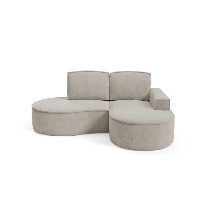 "MOLLY Right-Handed Corner Sofa without Sleep Function, Free-Standing in CURIO 11 Ash Fabric"