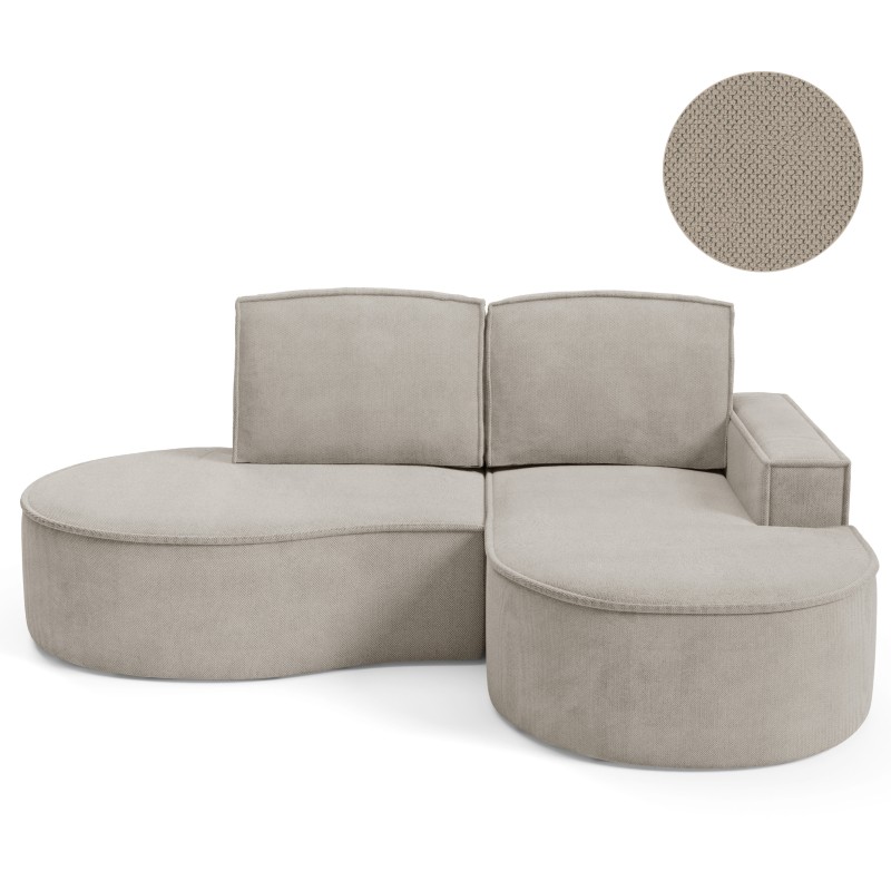 "MOLLY Right-Handed Corner Sofa without Sleep Function, Free-Standing in CURIO 11 Ash Fabric" "MOLLY Right-Handed Corner Sofa without Sleep Function, Free-Standing in CURIO 11 Ash Fabric"