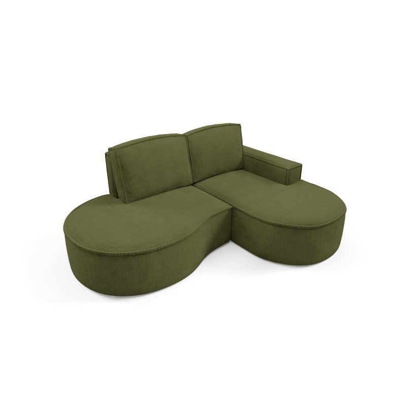 "MOLLY Right-Handed Corner Sofa without Sleep Function, Free-Standing in CURIO 39 Green Fabric" "MOLLY Right-Handed Corner Sofa without Sleep Function, Free-Standing in CURIO 39 Green Fabric"
