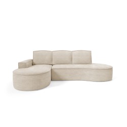 "MOLLY Left-Hand Corner Sofa with Sleep Function, Freestanding ABRIAMO 03 Beige Fabric" "MOLLY Left-Hand Corner Sofa with Sleep Function, Freestanding ABRIAMO 03 Beige Fabric"