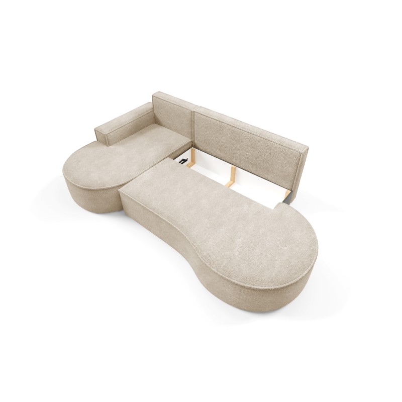 "MOLLY Left-Hand Corner Sofa with Sleep Function, Freestanding ABRIAMO 03 Beige Fabric" "MOLLY Left-Hand Corner Sofa with Sleep Function, Freestanding ABRIAMO 03 Beige Fabric"