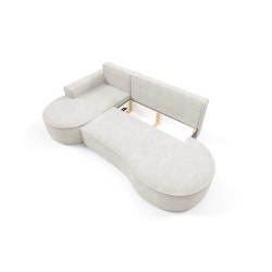 "MOLLY Left-Hand Corner Sofa with Sleep Function, Free-Standing in ABRIAMO 04 White Fabric" "MOLLY Left-Hand Corner Sofa with Sleep Function, Free-Standing in ABRIAMO 04 White Fabric"