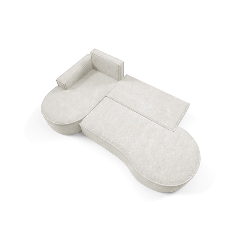 "MOLLY Left-Hand Corner Sofa with Sleep Function, Free-Standing in ABRIAMO 04 White Fabric" "MOLLY Left-Hand Corner Sofa with Sleep Function, Free-Standing in ABRIAMO 04 White Fabric"