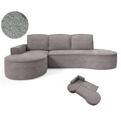 MOLLY Left-Handed Corner Sofa with Sleep Function, Free-Standing in ABRIAMO 07 Gray Fabric MOLLY Left-Handed Corner Sofa with Sleep Function, Free-Standing in ABRIAMO 07 Gray Fabric