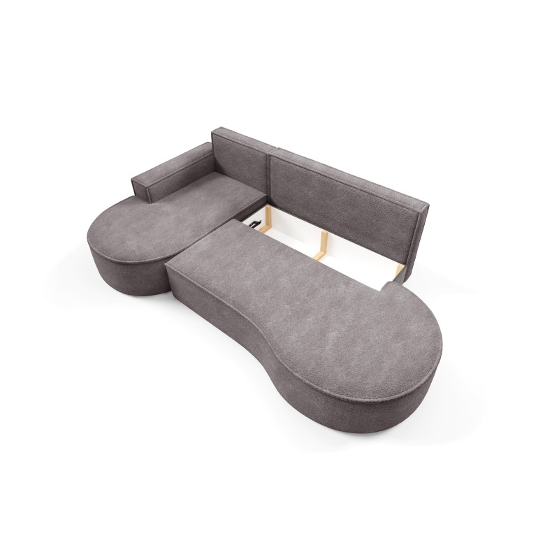 MOLLY Left-Handed Corner Sofa with Sleep Function, Free-Standing in ABRIAMO 07 Gray Fabric MOLLY Left-Handed Corner Sofa with Sleep Function, Free-Standing in ABRIAMO 07 Gray Fabric