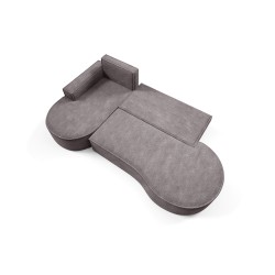 MOLLY Left-Handed Corner Sofa with Sleep Function, Free-Standing in ABRIAMO 07 Gray Fabric MOLLY Left-Handed Corner Sofa with Sleep Function, Free-Standing in ABRIAMO 07 Gray Fabric