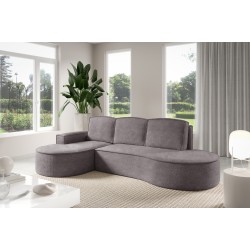 MOLLY Left-Handed Corner Sofa with Sleep Function, Free-Standing in ABRIAMO 07 Gray Fabric MOLLY Left-Handed Corner Sofa with Sleep Function, Free-Standing in ABRIAMO 07 Gray Fabric