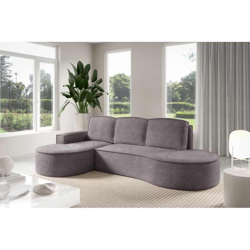 MOLLY Left-Handed Corner Sofa with Sleep Function, Free-Standing in ABRIAMO 07 Gray Fabric MOLLY Left-Handed Corner Sofa with Sleep Function, Free-Standing in ABRIAMO 07 Gray Fabric