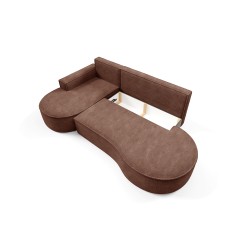 "MOLLY Left-Hand Corner Sofa with Sleep Function, Freestanding in ABRIAMO 12 Brown Fabric" "MOLLY Left-Hand Corner Sofa with Sleep Function, Freestanding in ABRIAMO 12 Brown Fabric"