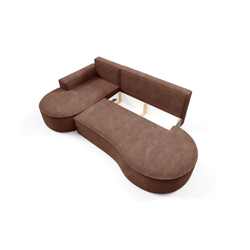 "MOLLY Left-Hand Corner Sofa with Sleep Function, Freestanding in ABRIAMO 12 Brown Fabric" "MOLLY Left-Hand Corner Sofa with Sleep Function, Freestanding in ABRIAMO 12 Brown Fabric"