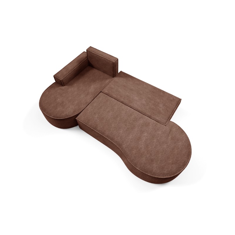 "MOLLY Left-Hand Corner Sofa with Sleep Function, Freestanding in ABRIAMO 12 Brown Fabric" "MOLLY Left-Hand Corner Sofa with Sleep Function, Freestanding in ABRIAMO 12 Brown Fabric"