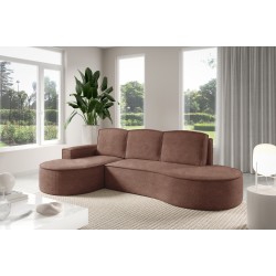 "MOLLY Left-Hand Corner Sofa with Sleep Function, Freestanding in ABRIAMO 12 Brown Fabric" "MOLLY Left-Hand Corner Sofa with Sleep Function, Freestanding in ABRIAMO 12 Brown Fabric"