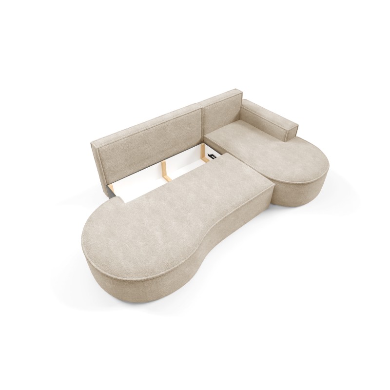 "MOLLY Right-Hand Corner Sofa with Sleep Function, Free-Standing in ABRIAMO 03 Beige Fabric" "MOLLY Right-Hand Corner Sofa with Sleep Function, Free-Standing in ABRIAMO 03 Beige Fabric"