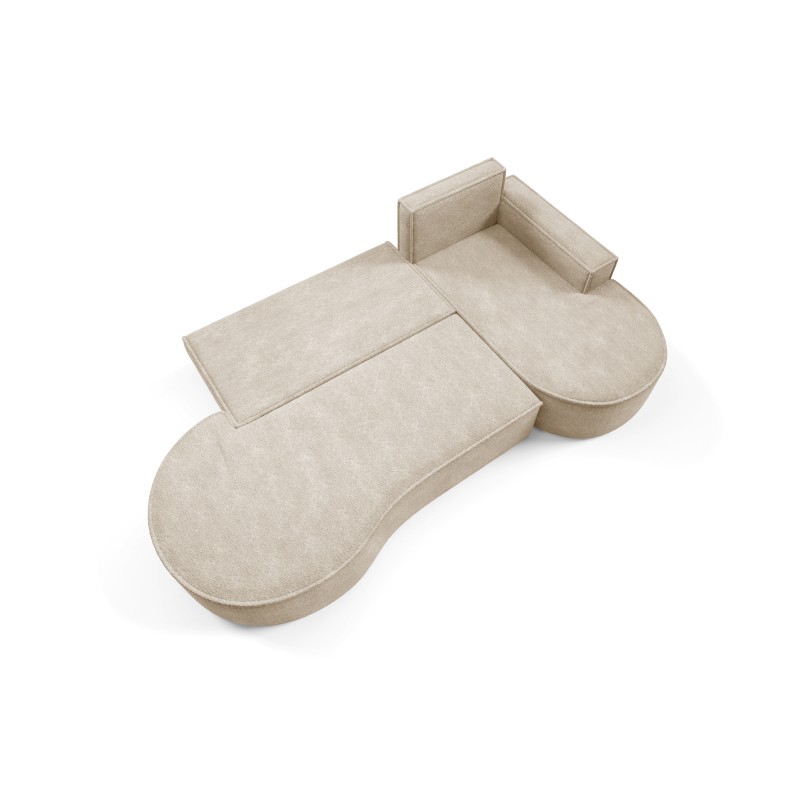 "MOLLY Right-Hand Corner Sofa with Sleep Function, Free-Standing in ABRIAMO 03 Beige Fabric" "MOLLY Right-Hand Corner Sofa with Sleep Function, Free-Standing in ABRIAMO 03 Beige Fabric"