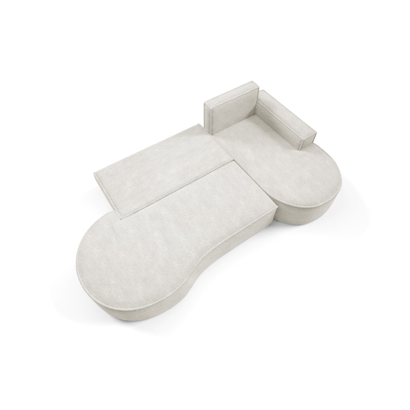 "MOLLY Right-Handed Corner Sofa with Sleep Function, Freestanding in ABRIAMO 04 White Fabric" "MOLLY Right-Handed Corner Sofa with Sleep Function, Freestanding in ABRIAMO 04 White Fabric"