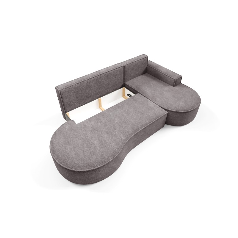 "MOLLY Right-Hand Corner Sofa with Sleeping Function, Freestanding in ABRIAMO 07 Grey Fabric" "MOLLY Right-Hand Corner Sofa with Sleeping Function, Freestanding in ABRIAMO 07 Grey Fabric"