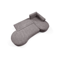"MOLLY Right-Hand Corner Sofa with Sleeping Function, Freestanding in ABRIAMO 07 Grey Fabric" "MOLLY Right-Hand Corner Sofa with Sleeping Function, Freestanding in ABRIAMO 07 Grey Fabric"