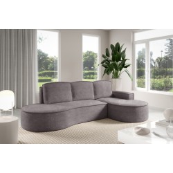 "MOLLY Right-Hand Corner Sofa with Sleeping Function, Freestanding in ABRIAMO 07 Grey Fabric" "MOLLY Right-Hand Corner Sofa with Sleeping Function, Freestanding in ABRIAMO 07 Grey Fabric"