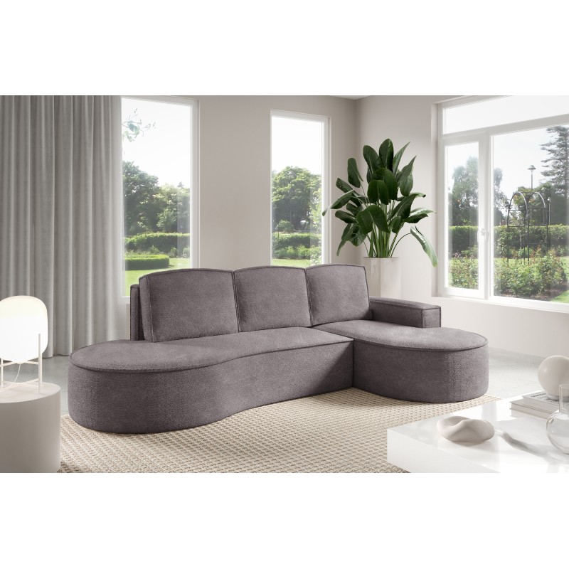 "MOLLY Right-Hand Corner Sofa with Sleeping Function, Freestanding in ABRIAMO 07 Grey Fabric" "MOLLY Right-Hand Corner Sofa with Sleeping Function, Freestanding in ABRIAMO 07 Grey Fabric"