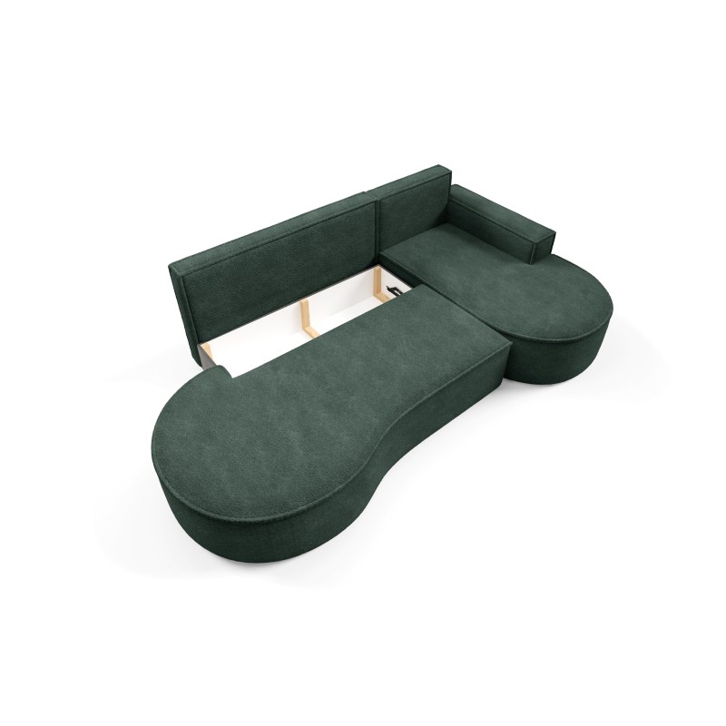 "MOLLY Right-Hand Corner Sofa with Sleep Function, Freestanding in ABRIAMO 09 Green Fabric" "MOLLY Right-Hand Corner Sofa with Sleep Function, Freestanding in ABRIAMO 09 Green Fabric"