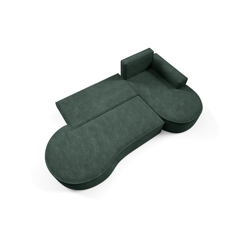 "MOLLY Right-Hand Corner Sofa with Sleep Function, Freestanding in ABRIAMO 09 Green Fabric" "MOLLY Right-Hand Corner Sofa with Sleep Function, Freestanding in ABRIAMO 09 Green Fabric"