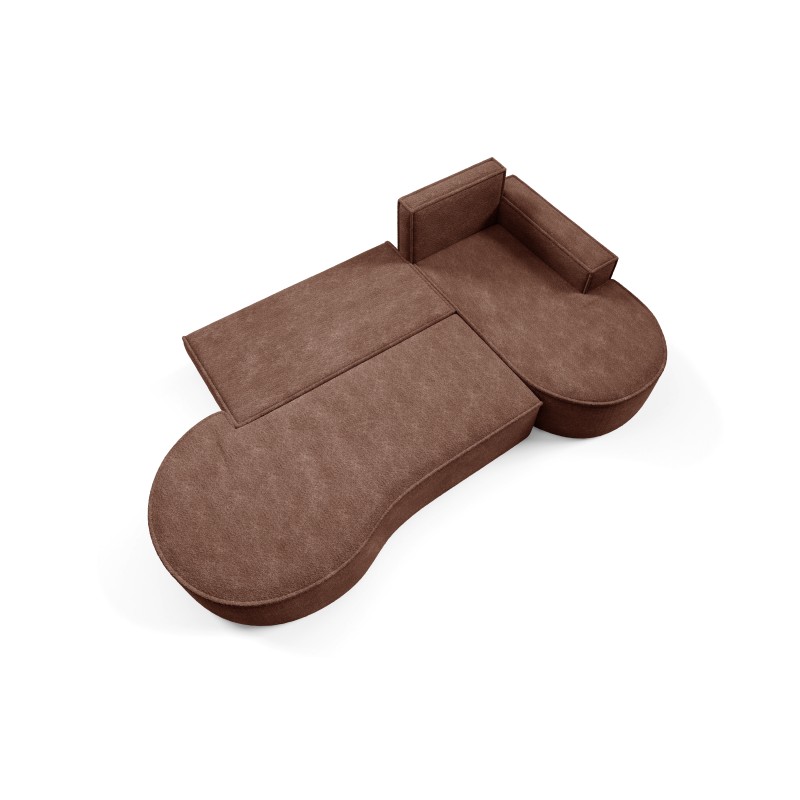MOLLY Right-Hand Corner Sofa with Sleep Function, Free-Standing in ABRIAMO 12 Brown Fabric MOLLY Right-Hand Corner Sofa with Sleep Function, Free-Standing in ABRIAMO 12 Brown Fabric