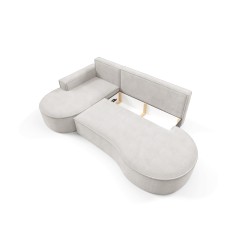 "MOLLY Left-Hand Corner Sofa with Sleep Function, Freestanding in CURIO 02 White Fabric" "MOLLY Left-Hand Corner Sofa with Sleep Function, Freestanding in CURIO 02 White Fabric"