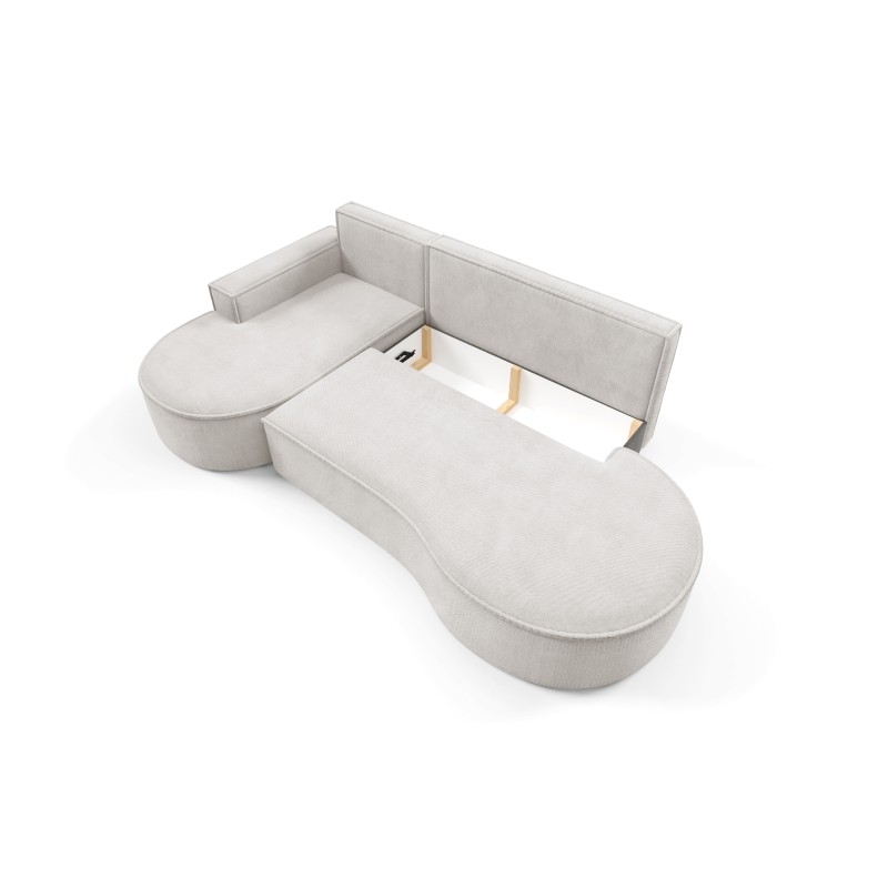 "MOLLY Left-Hand Corner Sofa with Sleep Function, Freestanding in CURIO 02 White Fabric" "MOLLY Left-Hand Corner Sofa with Sleep Function, Freestanding in CURIO 02 White Fabric"