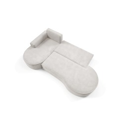 "MOLLY Left-Hand Corner Sofa with Sleep Function, Freestanding in CURIO 02 White Fabric" "MOLLY Left-Hand Corner Sofa with Sleep Function, Freestanding in CURIO 02 White Fabric"