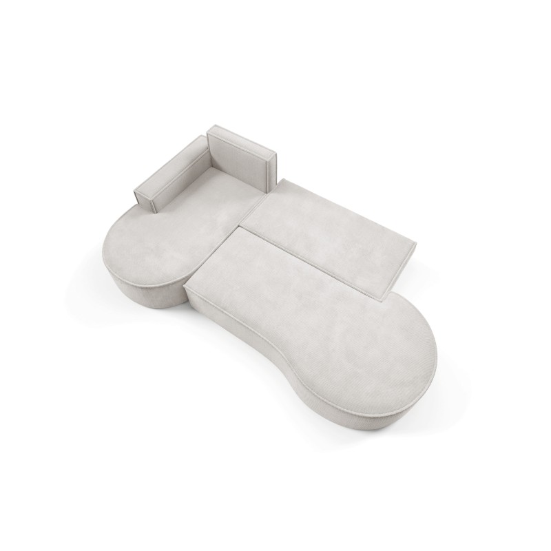 "MOLLY Left-Hand Corner Sofa with Sleep Function, Freestanding in CURIO 02 White Fabric" "MOLLY Left-Hand Corner Sofa with Sleep Function, Freestanding in CURIO 02 White Fabric"