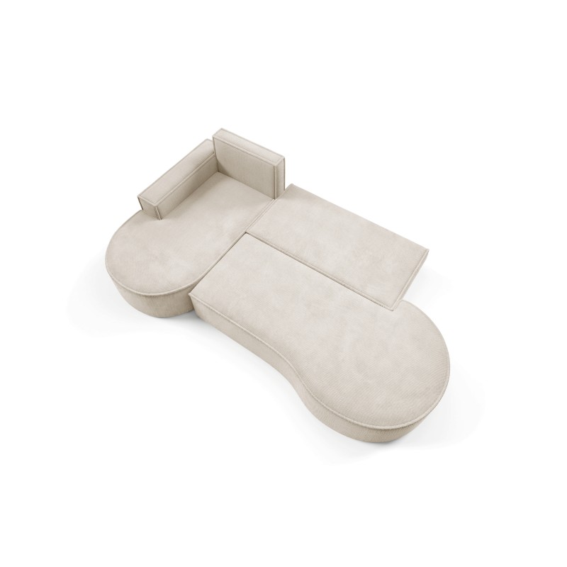 "MOLLY Left-Handed Corner Sofa with Sleep Function, Free-Standing in CURIO 09 Beige Fabric" "MOLLY Left-Handed Corner Sofa with Sleep Function, Free-Standing in CURIO 09 Beige Fabric"