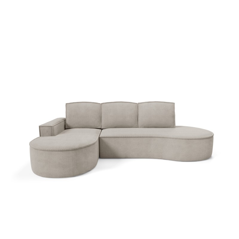 "MOLLY Left-Handed Corner Sofa with Sleep Function, Freestanding in CURIO 11 Ash Grey Fabric" "MOLLY Left-Handed Corner Sofa with Sleep Function, Freestanding in CURIO 11 Ash Grey Fabric"