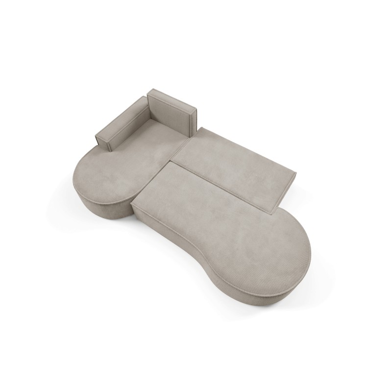 "MOLLY Left-Handed Corner Sofa with Sleep Function, Freestanding in CURIO 11 Ash Grey Fabric" "MOLLY Left-Handed Corner Sofa with Sleep Function, Freestanding in CURIO 11 Ash Grey Fabric"