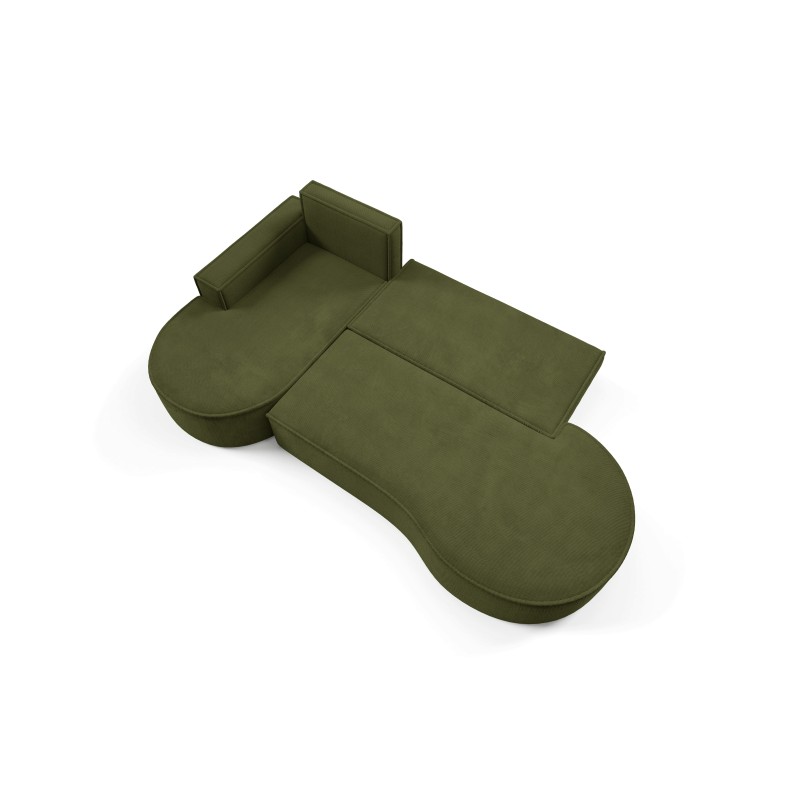 "MOLLY Left-Handed Corner Sofa with Sleep Function, Free-Standing in CURIO 39 Green Fabric" "MOLLY Left-Handed Corner Sofa with Sleep Function, Free-Standing in CURIO 39 Green Fabric"
