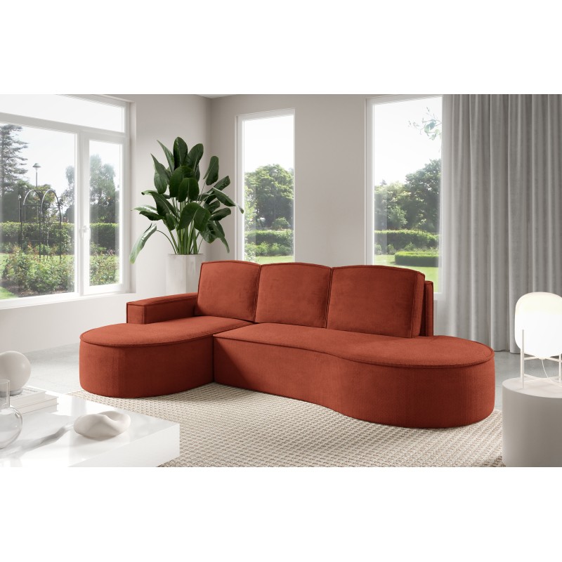 "MOLLY Left-Handed Corner Sofa with Sleep Function, Free-Standing in CURIO 55 Brown Fabric" "MOLLY Left-Handed Corner Sofa with Sleep Function, Free-Standing in CURIO 55 Brown Fabric"