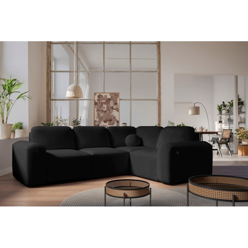 Monaco II corner sofa with a sleeping function in Velour fabric, Velo 637 - elegance and functionality in one