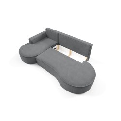 "MOLLY Left-Hand Corner Sofa with Sleep Function, Free-Standing in CURIO 97 Grey Fabric" "MOLLY Left-Hand Corner Sofa with Sleep Function, Free-Standing in CURIO 97 Grey Fabric"
