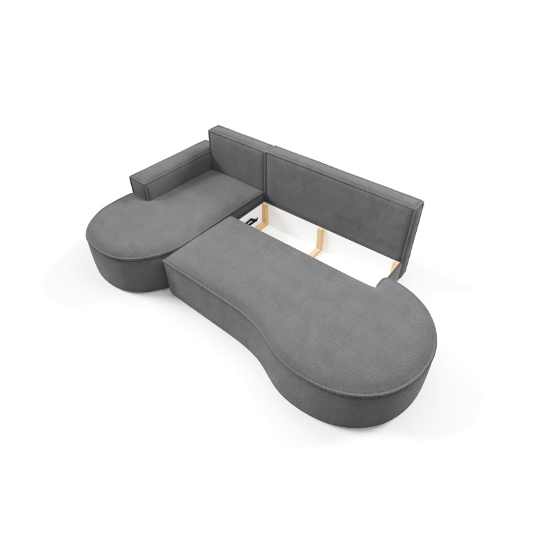 "MOLLY Left-Hand Corner Sofa with Sleep Function, Free-Standing in CURIO 97 Grey Fabric" "MOLLY Left-Hand Corner Sofa with Sleep Function, Free-Standing in CURIO 97 Grey Fabric"