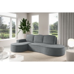 "MOLLY Left-Hand Corner Sofa with Sleep Function, Free-Standing in CURIO 97 Grey Fabric" "MOLLY Left-Hand Corner Sofa with Sleep Function, Free-Standing in CURIO 97 Grey Fabric"
