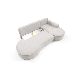 "MOLLY Right-Hand Corner Sofa with Sleep Function, Freestanding CURIO 02 White Fabric" "MOLLY Right-Hand Corner Sofa with Sleep Function, Freestanding CURIO 02 White Fabric"