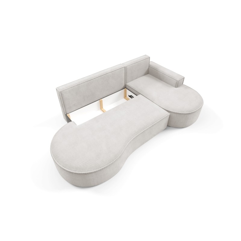 "MOLLY Right-Hand Corner Sofa with Sleep Function, Freestanding CURIO 02 White Fabric" "MOLLY Right-Hand Corner Sofa with Sleep Function, Freestanding CURIO 02 White Fabric"