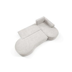 "MOLLY Right-Hand Corner Sofa with Sleep Function, Freestanding CURIO 02 White Fabric" "MOLLY Right-Hand Corner Sofa with Sleep Function, Freestanding CURIO 02 White Fabric"