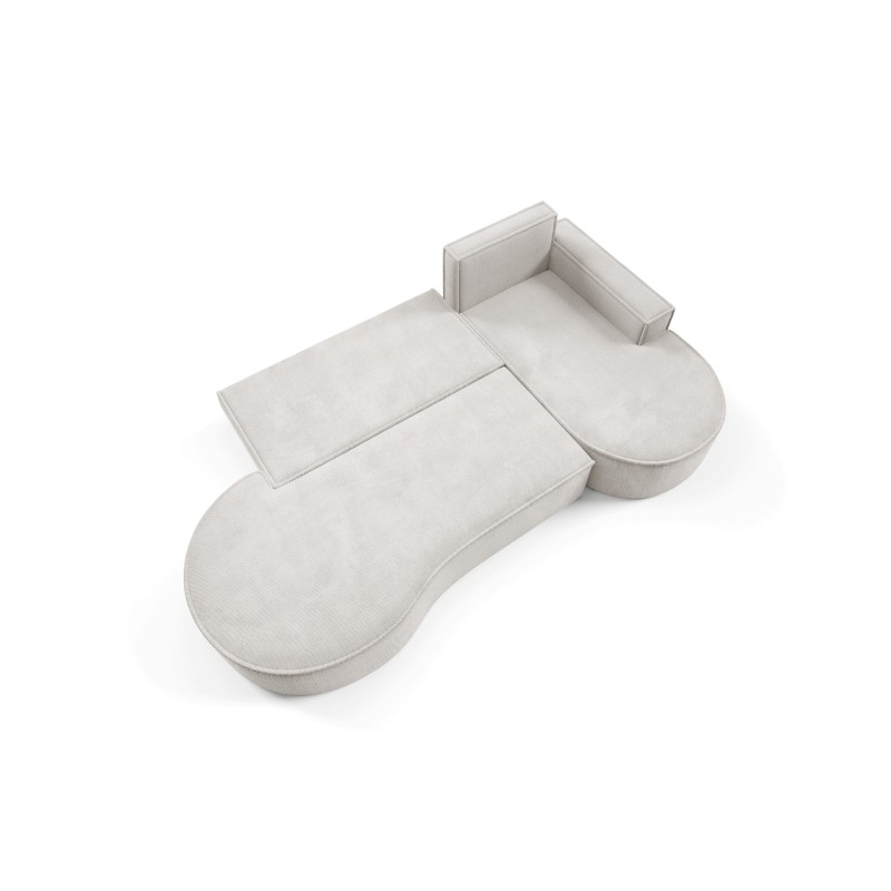 "MOLLY Right-Hand Corner Sofa with Sleep Function, Freestanding CURIO 02 White Fabric" "MOLLY Right-Hand Corner Sofa with Sleep Function, Freestanding CURIO 02 White Fabric"