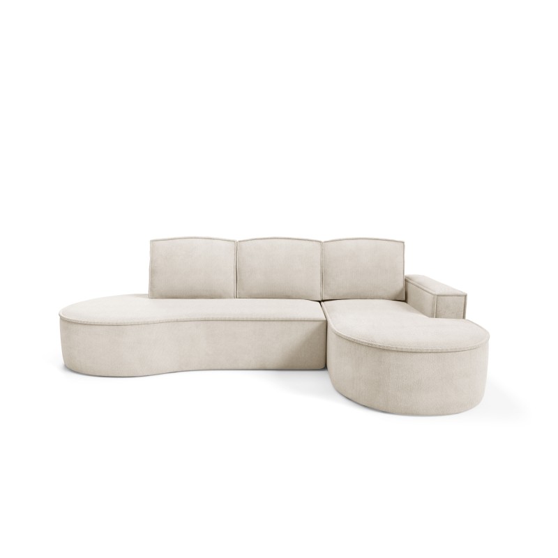MOLLY Right-Hand Corner Sofa with Sleep Function, Free-Standing in CURIO 09 Beige Fabric MOLLY Right-Hand Corner Sofa with Sleep Function, Free-Standing in CURIO 09 Beige Fabric